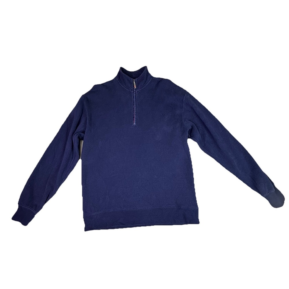 Orvis Mens Medium Navy‎ Blue Quarter Zip Sweater Fly Fishing Embroidery